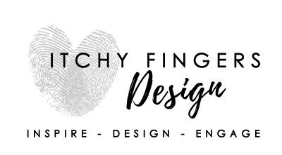 itchy fingers design logo and tagline