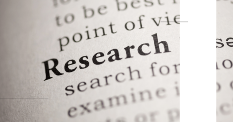 image of keyword research in a book