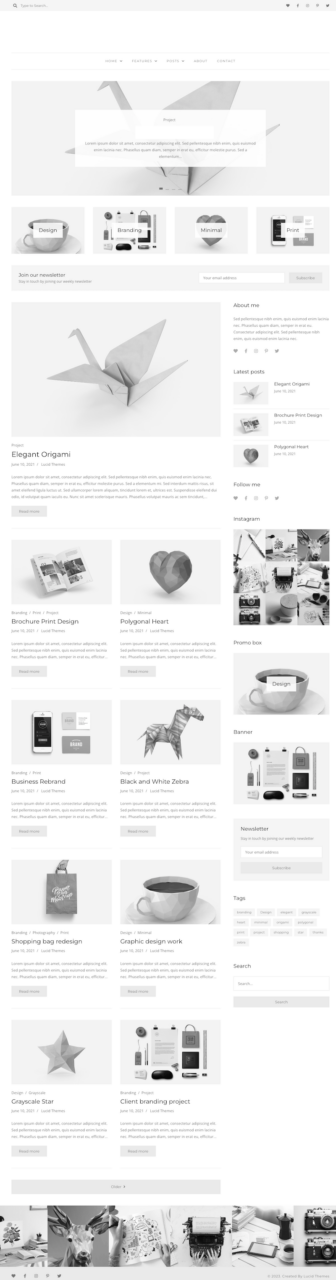 minimal website layout
